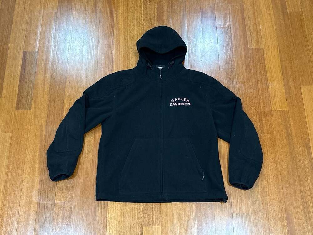Harley Davidson Hooded jacket mens Large Clean Water resistant Jacket Mint